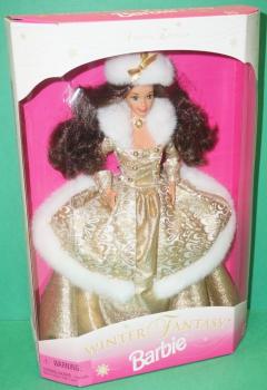 Mattel - Barbie - Winter Fantasy - Gold Dress - Brunette - Poupée